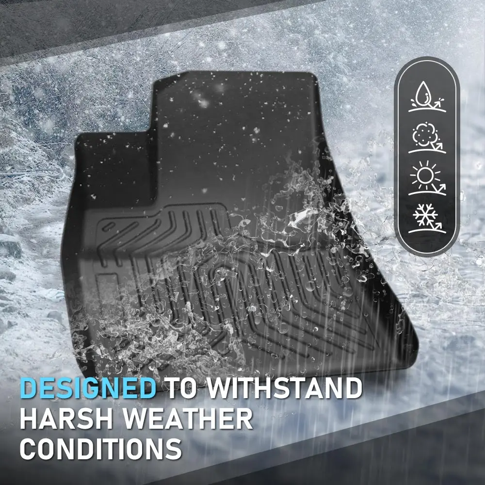 سجادات أرضية مناسبة لهوندا بايلوت 8 نماذج الركاب 2016-2022/بدون نماذج النخبة TPE جميع الأحوال الجوية غطاء حماية كامل 4 قطع أسود