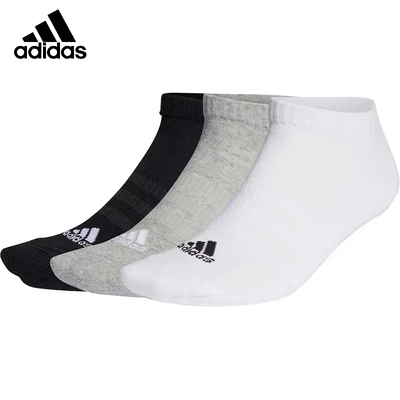 Adidas Unisex No Show Ankle Socks Breathable Low Cut Athletic Socks Men Women Running Daily Casual Sports Socks 3 Pairs IC1333