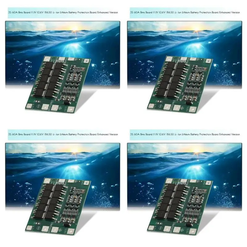 4pack X((3S 60A Board 11.1V 12.6V 18650 Li-Ion Lithium Battery Protection Board Enhanced Version)