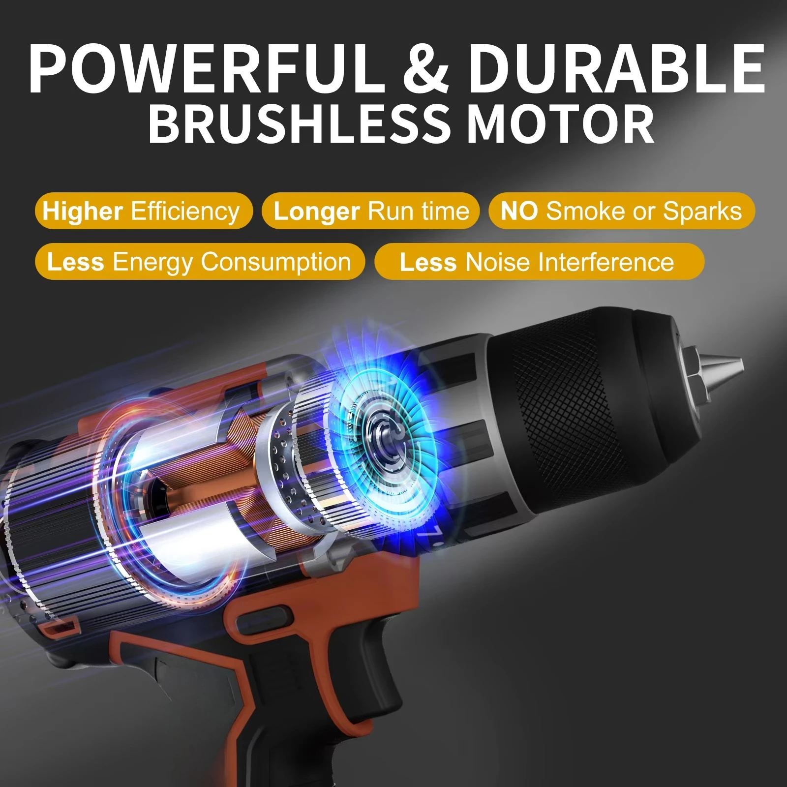 20v Adjustable Speed Cordless Power Drill Lithium Electric Impact Drill Dual Speed Drill
