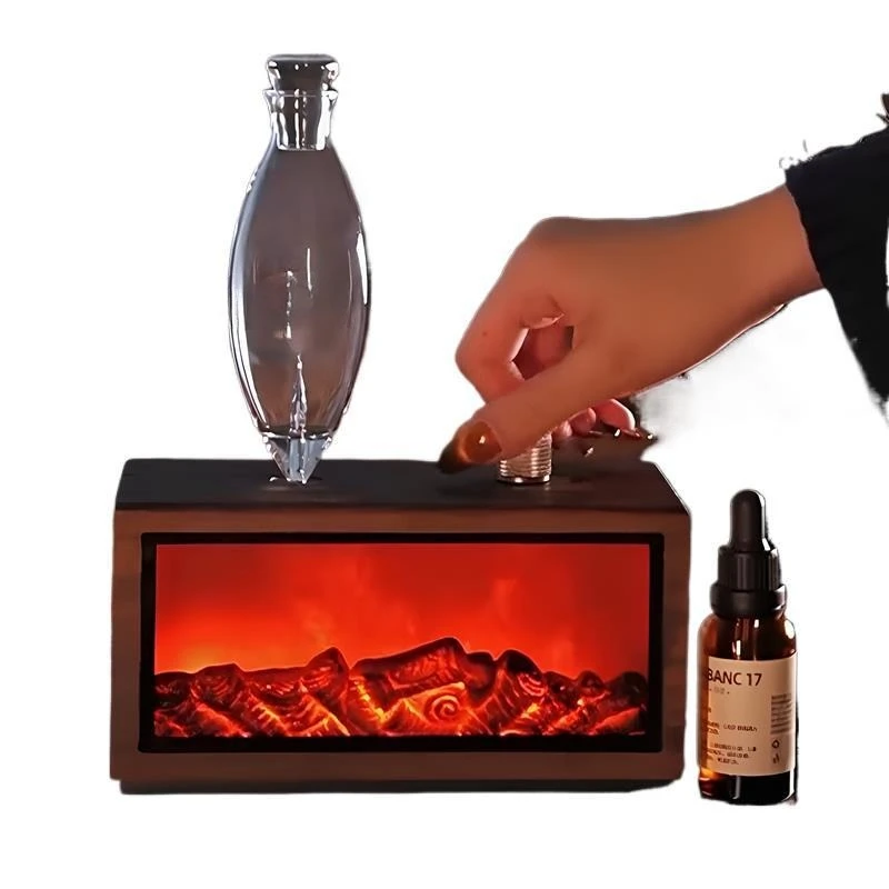 Fireplace aroma diffuser Thanksgiving atmosphere opening gift box