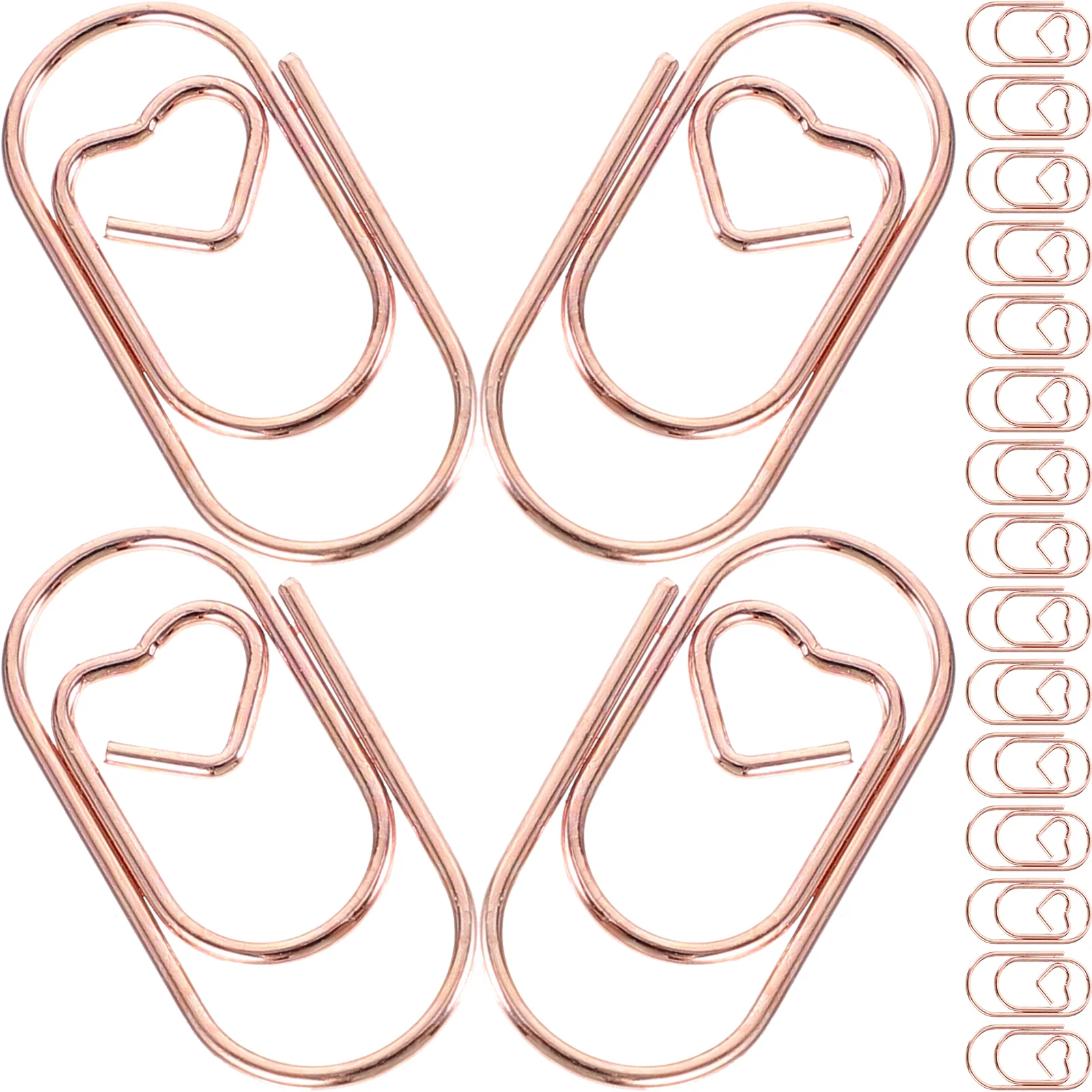 100 Pcs Metal Mini Paper Clips Diary Office 100pcs (Rose Gold) Craft Cute Fine Multi-use File Decorative