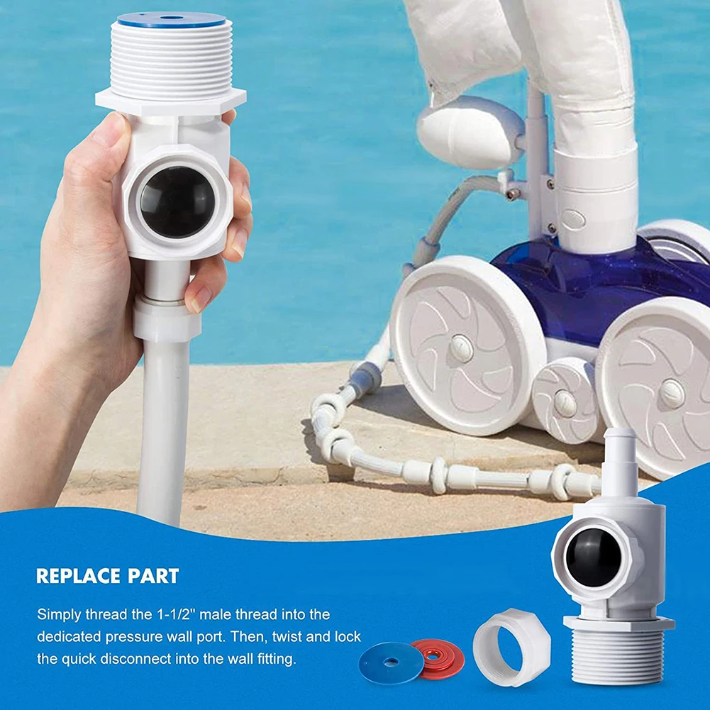 Pool Cleaner Wall Fitting Connector Kit For Models 180 280 380 480 3900 Replaces Part 9-100-9001 With Pressure Disks