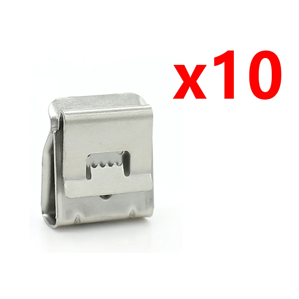 10/20/50/60/100PCS Solar Panel Cable Clips Stainless Steel PV Wire Clip Fixing Clamps  for PV Module Wire Accommodates 2 Wires