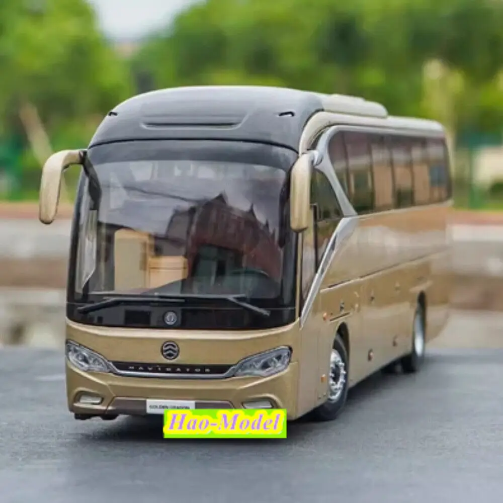 1:42 dla Jinlong XML6129 Model autobusu odlewu zabawki dla dzieci prezenty urodzinowe dla chłopców hobbystyczna kolekcja ozdób turystyczny złoty