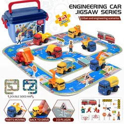 Children Puzzle Electric Track Toy Car DIY Rail Engineering Vehicle Children Educational toy Set Christmas Gift Toy for Boy Girl