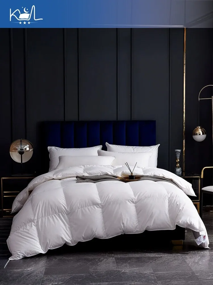 

Роскошное одеяло с наполнителем из 95% белого гусиного пуха, утолщенное, теплое, с 100% хлопковой пухонепроницаемой тканью, наполнитель для одеяла