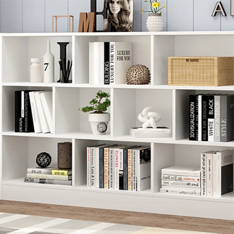 Supplier Wholesale Library Living Room Style Furniture Bookshelf Library Book Shelves Bookcase