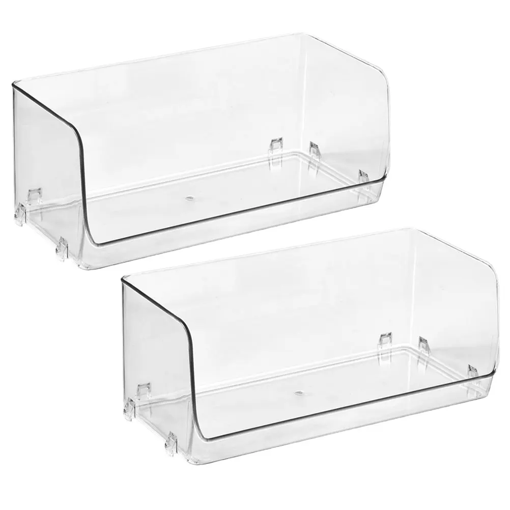 

2pcs Stackable Transparent Storage Rack Desktop Organizer Makeup Box Sundries Holder Home Shelf Plastic Cup Rack Simple Design