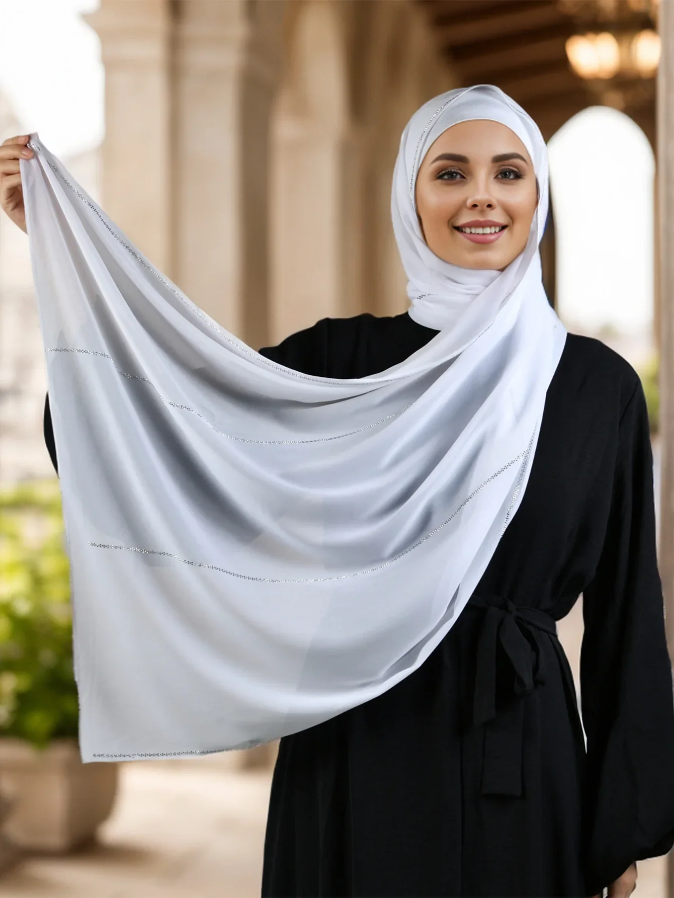 

New Pearl Chiffon Diamond Scarf Muslim Women Hijab Headscarf Wrap Shawl Bandanas Headband Bufanda Foulard Turbante Mujer Scarves