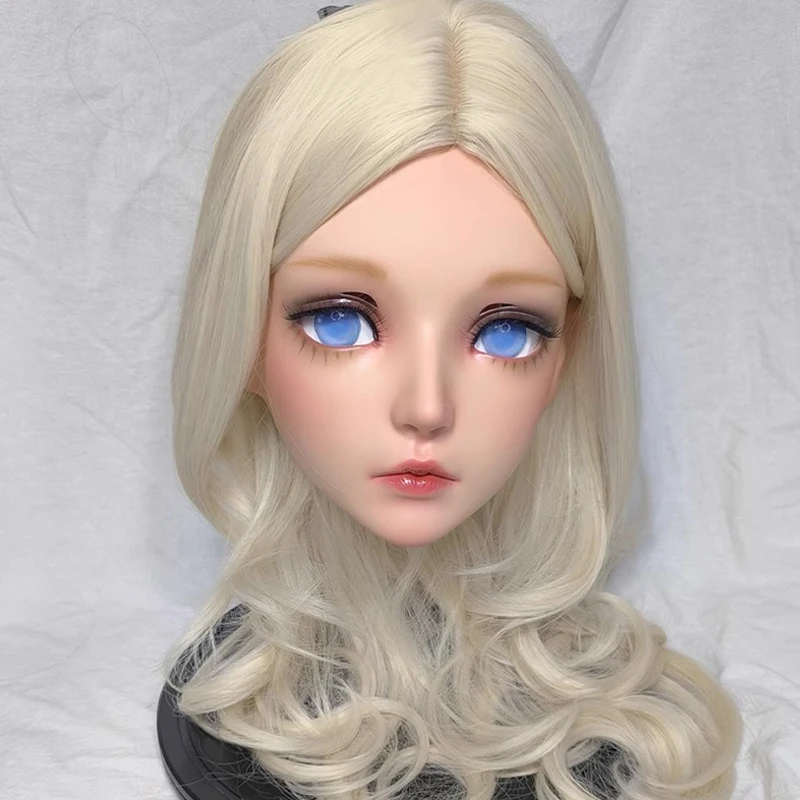 カスタマイズキャラクター女性/女の子樹脂キグ半頭/全頭アニメコスプレ日本のコスプレまたは着ぐるみマスクウィッグ、偽の目