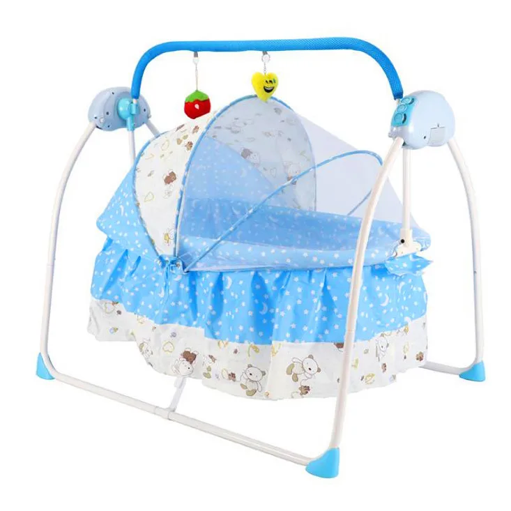 

Factory wholesale solid wood multi-function large size game bed rocker pine paint cradle baby bed crib