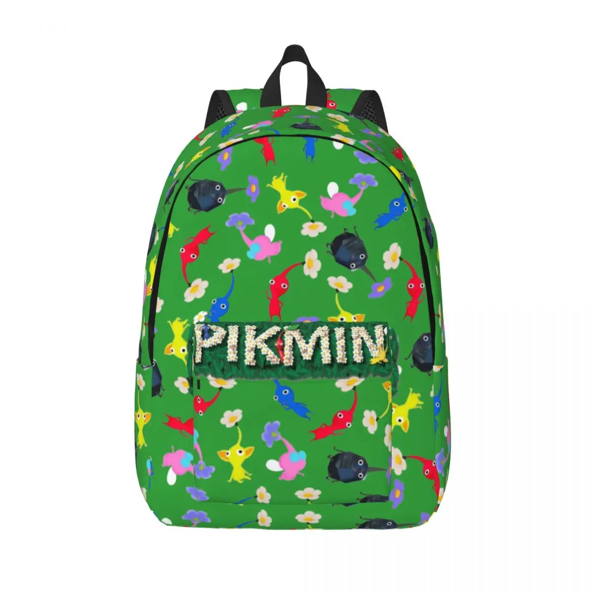 Pikmin Logo Backpack Elementary High College School Student Bookbag Teens Daypack with Pocket