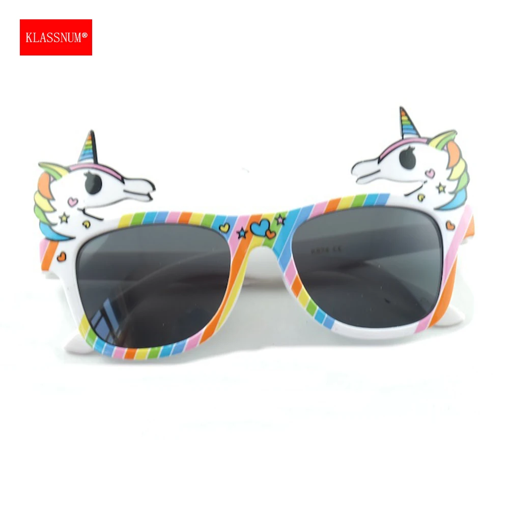 

KLASSNUM Unicorn Sunglasses Kids Boys Girls Children's Birthday Decoration Funny Party Glasses Cartoon Cute Unicorn Glasses New