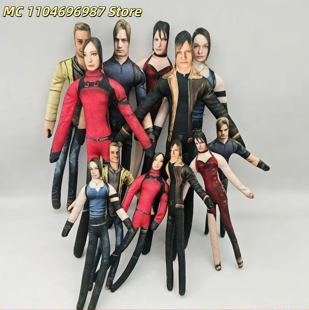 Bonecos de Pelúcia Engraçados de 28cm com Fios Flexíveis do Personagem Leon Scott Kennedy e Ada Wong do Jogo Resident Evil