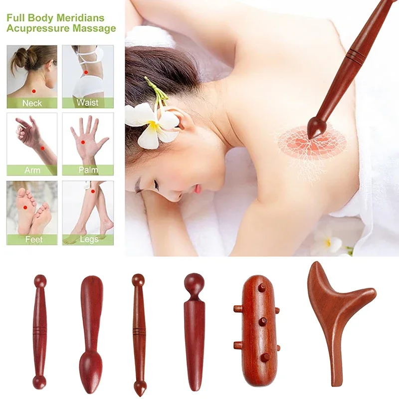 

1PCS Wooden Massage Stick Massager For Body Set Acupuncture Massage SPA Therapy Tool Point Acupoint Stick Treatment Guasha Relax