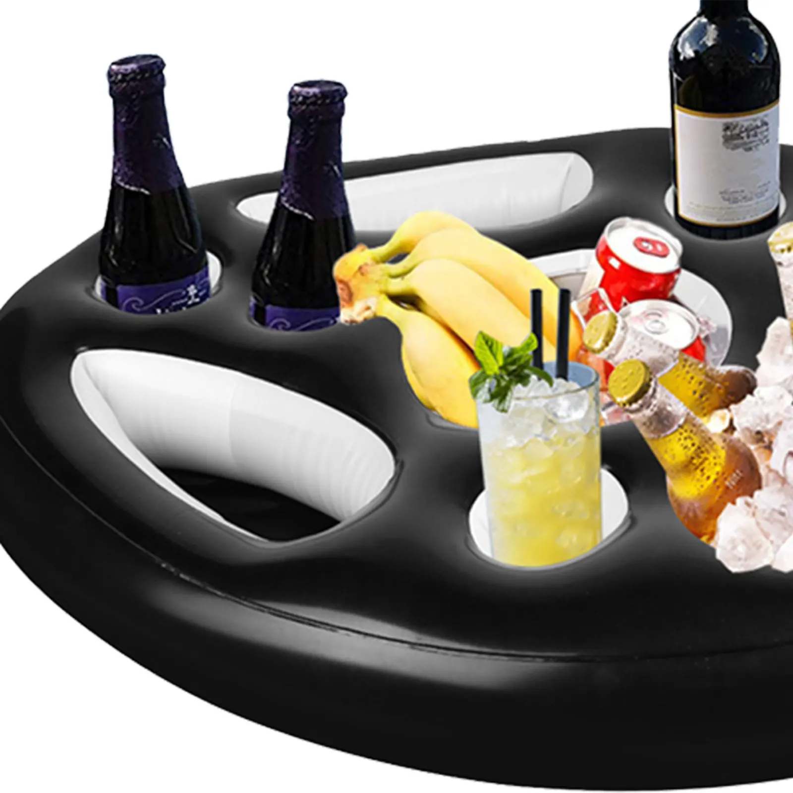 Inflatable Drink Cup Holder Drink Holder Swimming Pool Float Bathing Pool Bar Coasters PVC Beach Table Tray  Party Decoration