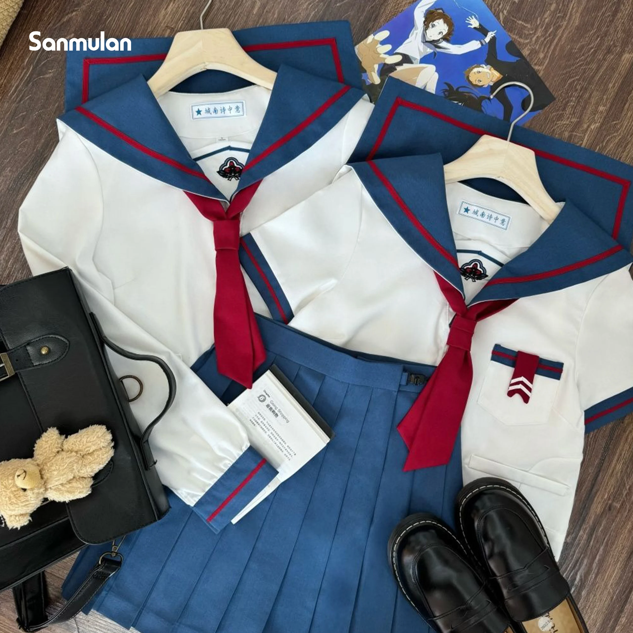 JK Suit Abito da marinaio Uniforme Anime Blu Stile giapponese Forniture scolastiche Senso Gioco di ruolo Ragazza carina
