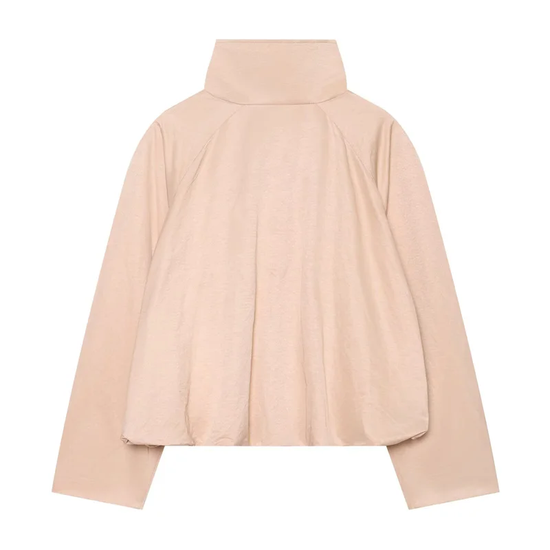 Smvp Women's Jacket 2026 Fall New Pink Long-Sleeve Loose Simple Jacket Parka Casual Fashion Relaxed and Easygoing