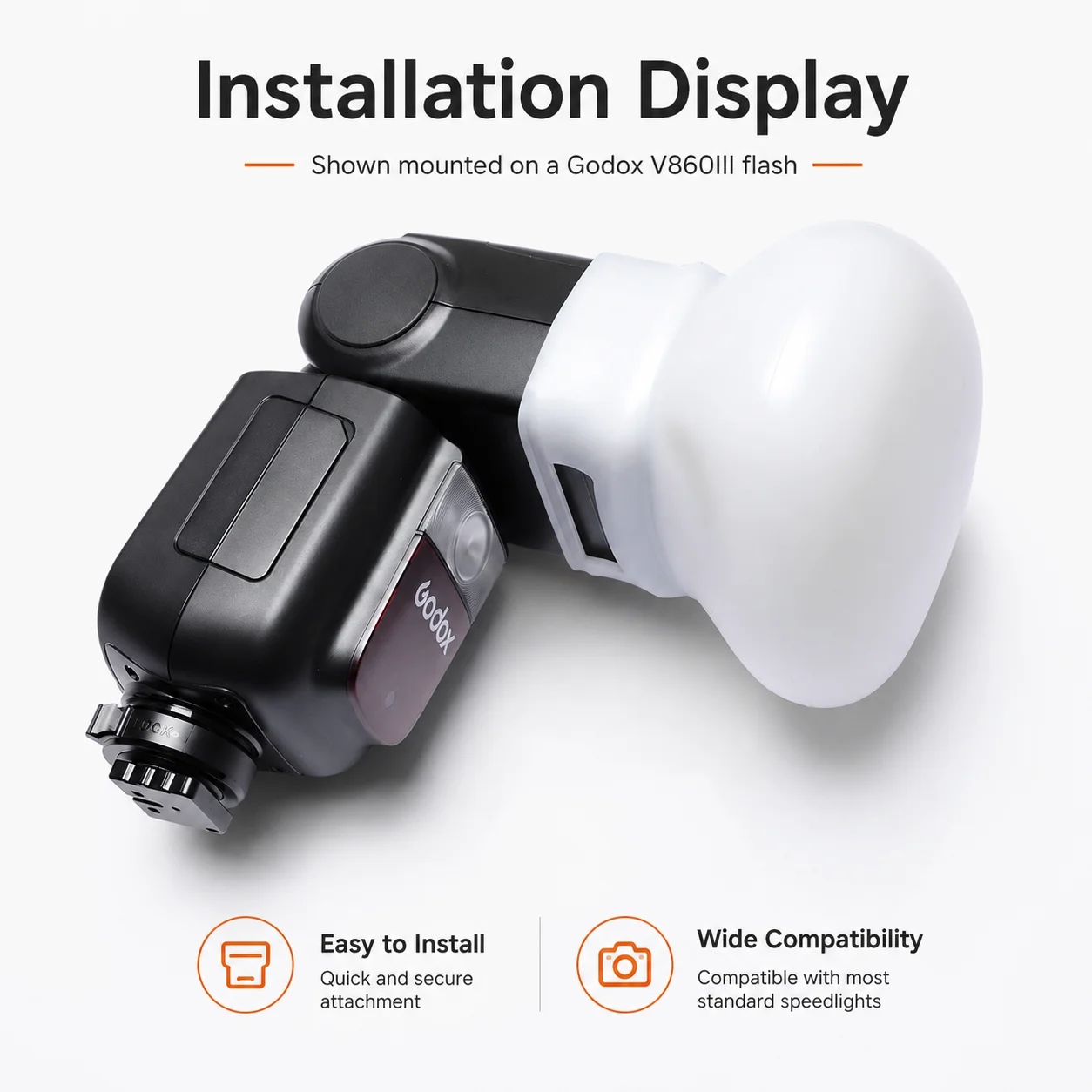 Soft Silicone Flash Light Diffuser Compatible with Godox AD100Pro AD200Pro II V1Pro Canon Nikon Sony view 6