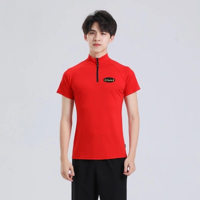 Abbigliamento da ballo estivo Nuovo top latino per adulti Linea da uomo Concorso di danza Costume da sala Valzer Tango Abbigliamento da allenamento professionale