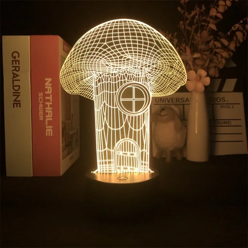 Mushroom Lamp USB Led Night Light Birthday Gifts for Kids Bedside Lamp 3d Nightlight 7 Color Change Home Room Decor Table Lamp