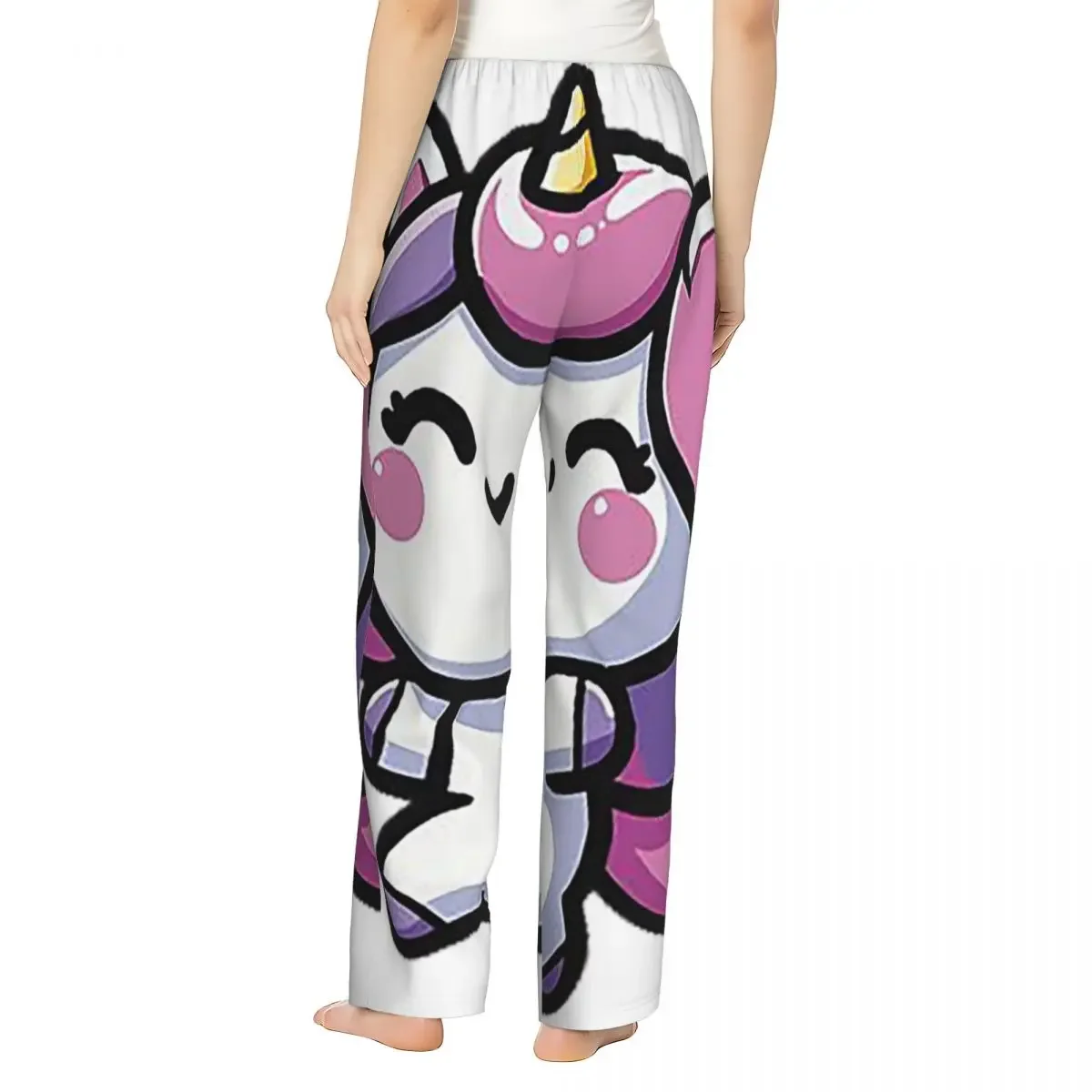 Custom Adorable Kawaii Unicorn Women Pajama Pants Lounge Sleep Sleepwear Bottoms with Pockets