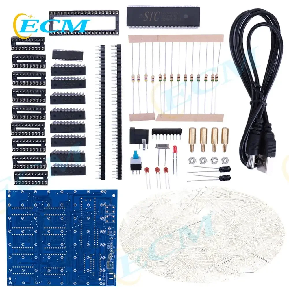 3D8 8x8x8 3MM Squared LED Electronic Toy Soldering Project Kit 4.5-5.5V 3D Squared DIY Kit Cube Soldering Kit LED Cube PCB Board