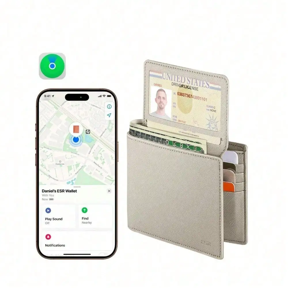 

Ultra-Slim Men's Smart Wallet - Holds 7 Cards + 10 Bills With RFID Protection & Find My Support