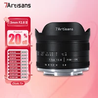 Lente de Cámara Fisheye Ultra Gran Angular 7artisans APS-C 7.5mm F2.8 II para Fotografía con Montura Sony E, Fujifilm XF, Canon RF y M43