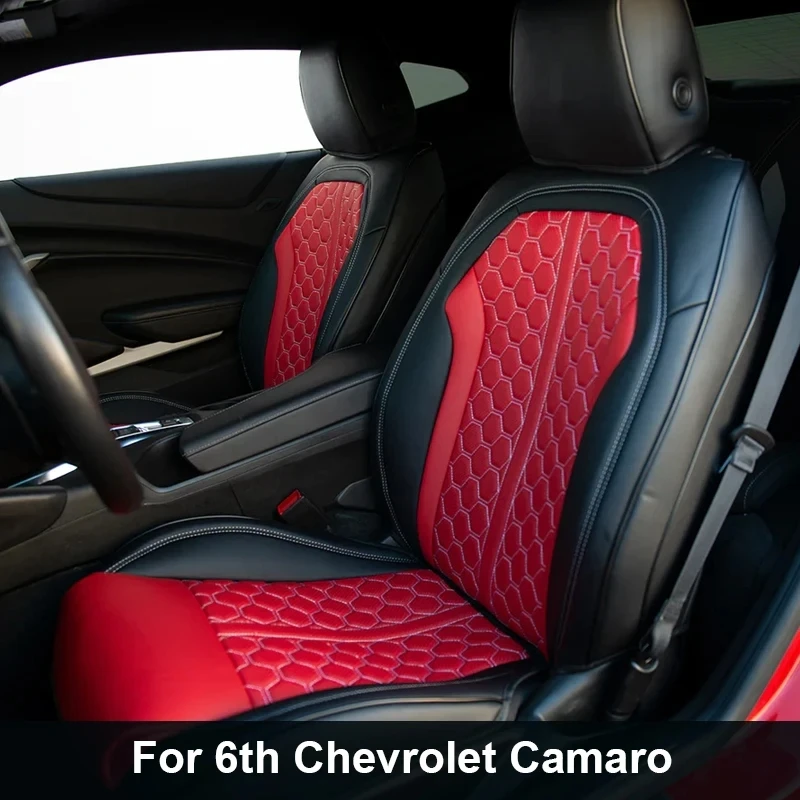 Custom Fit for Only 2016-2018 6th Camaro Car Seat Cover Full Set High Quality Nappa Leather for Chevrolet Camaro