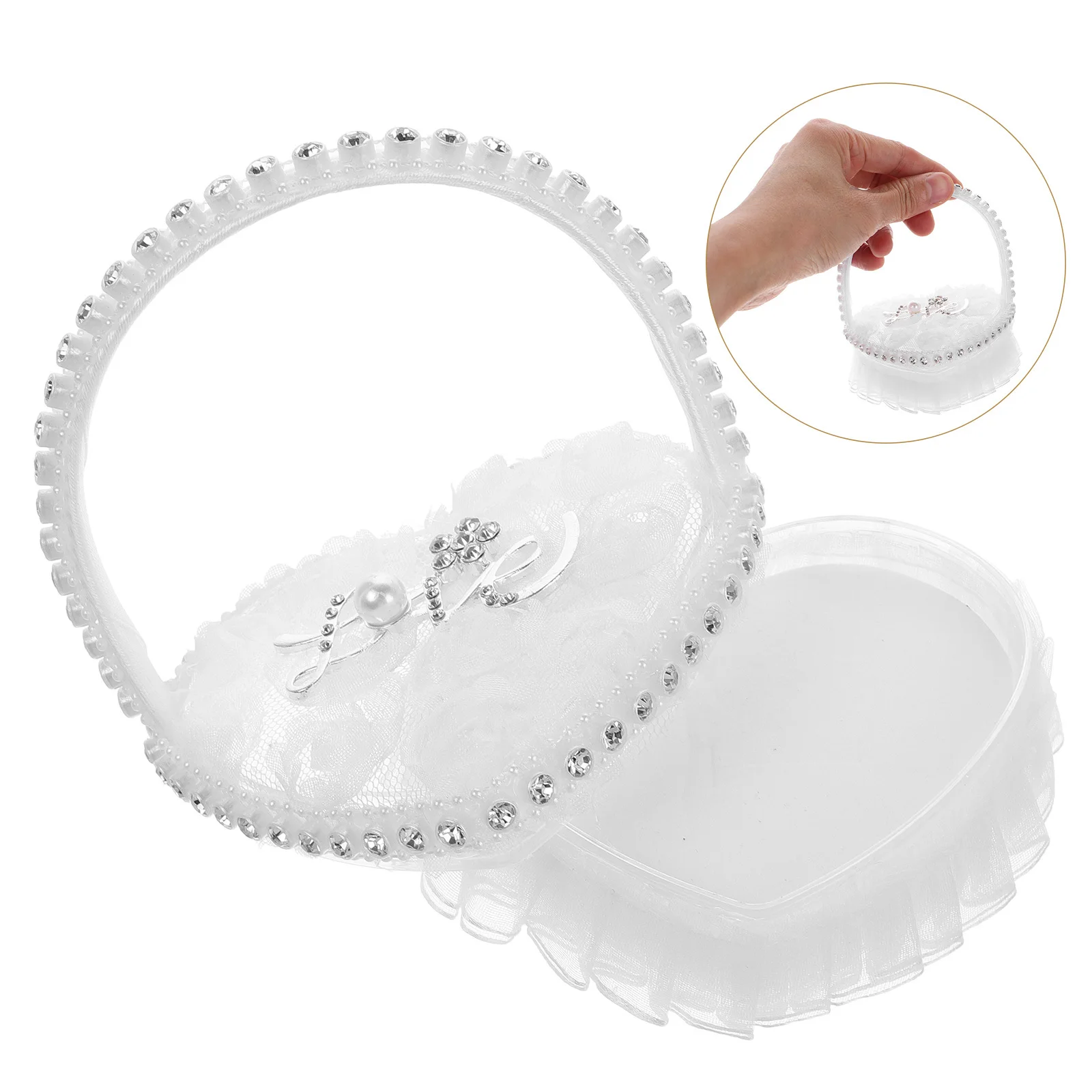 

Romantic Heart Shape Ring Pillow Wedding Ceremony Ring Bearer Cushion Exquisite Craftsmanship Lightweight Portable Engagement