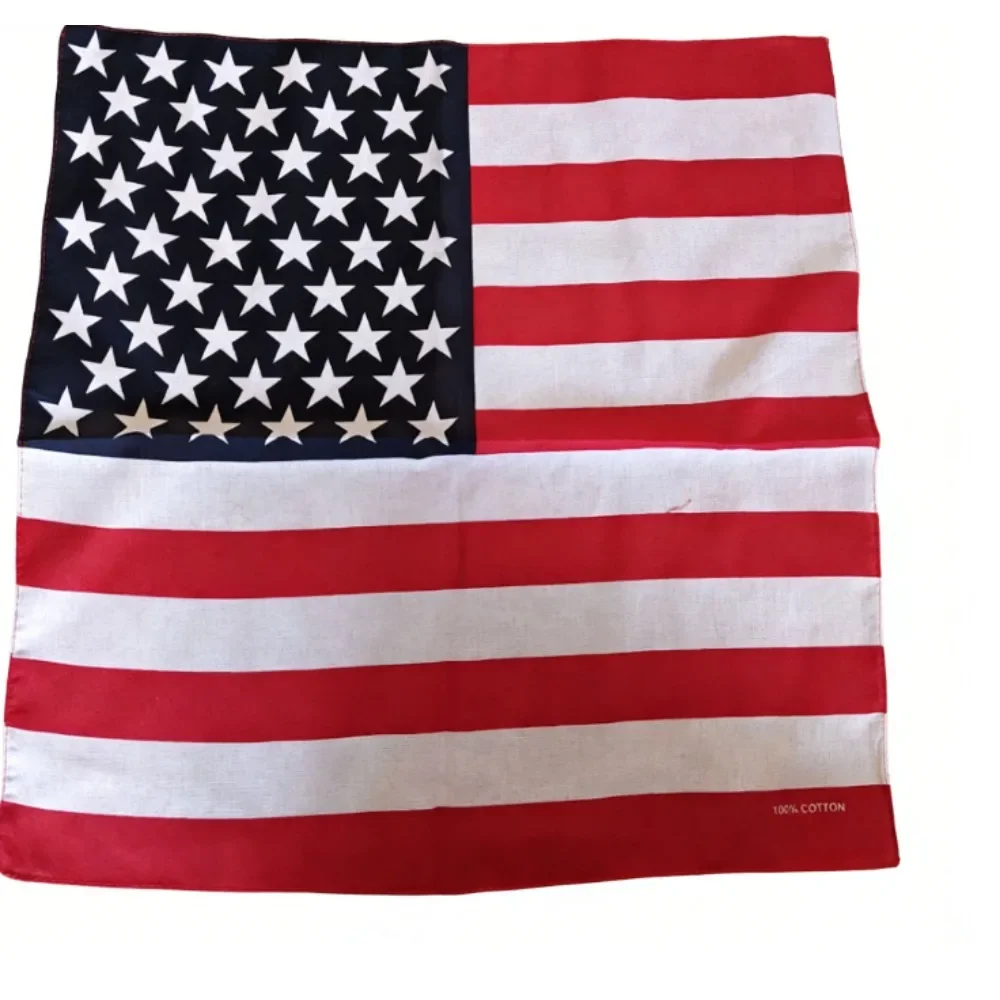 PESENAR Patriotic American Flag Bandana Square Scarf for Mem