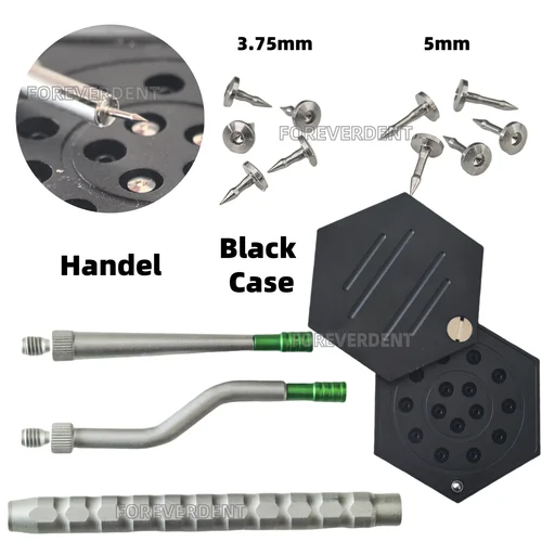 Pasadores dentales GBR Bone Tack, mango de fijación de membrana, controladores rectos/curvos, pines de fijación de membrana de implante, aleación de titanio