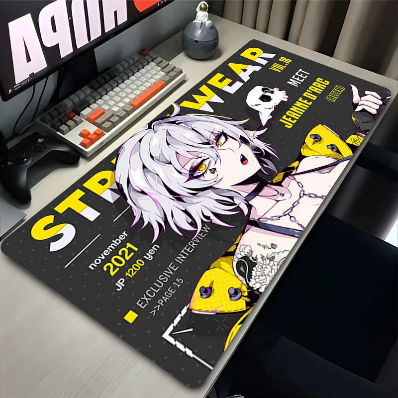Computer Desk Mat Anime Girl Leather Mouse Pad Kawaii Office Extended Mousepad Gaming Accessories Non-slip HD Printing Carpet