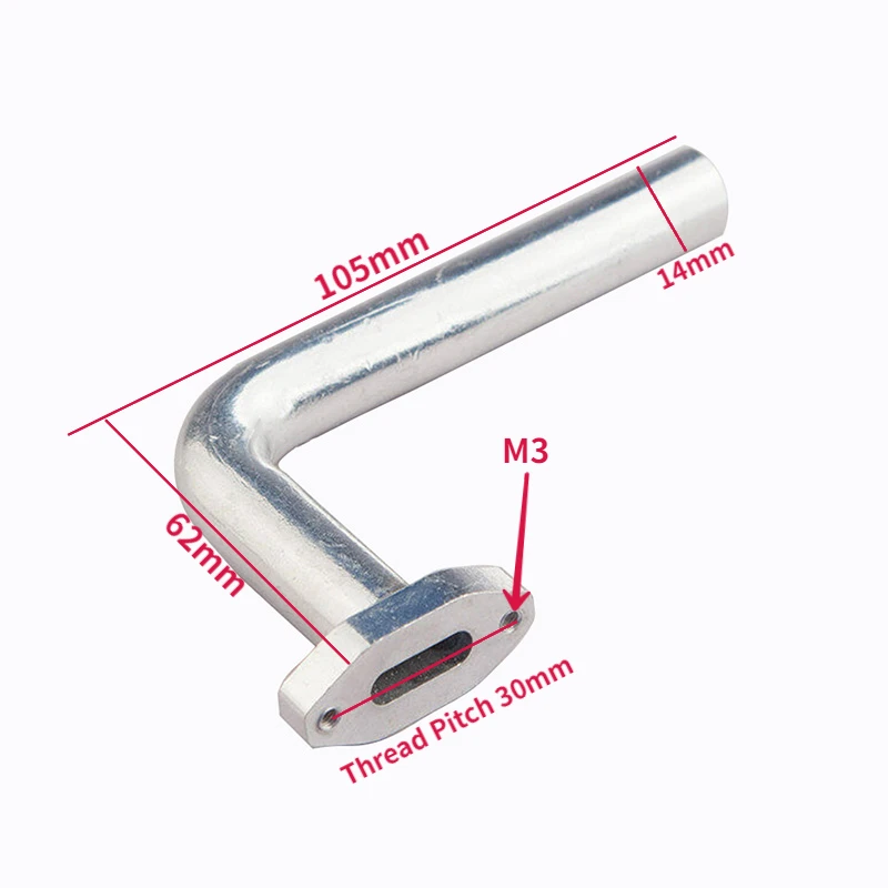 GP15-18 Methanol Engine 105mm Aluminum 90° Exhaust Elbow Pipe for Model Boat