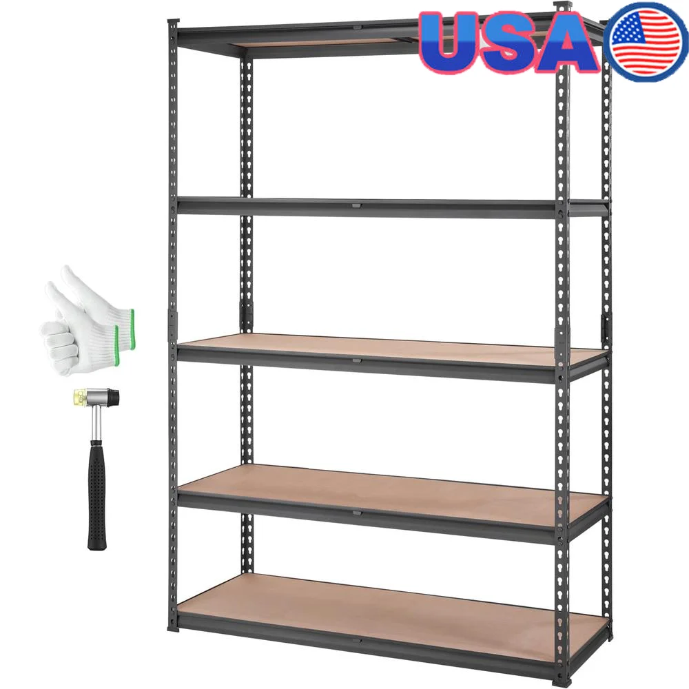 

Heavy Duty Storage Shelving Unit Adjustable Metal Rack 5-Tier 2000lbs Capacity No Assembly Required Garage Organization Solution