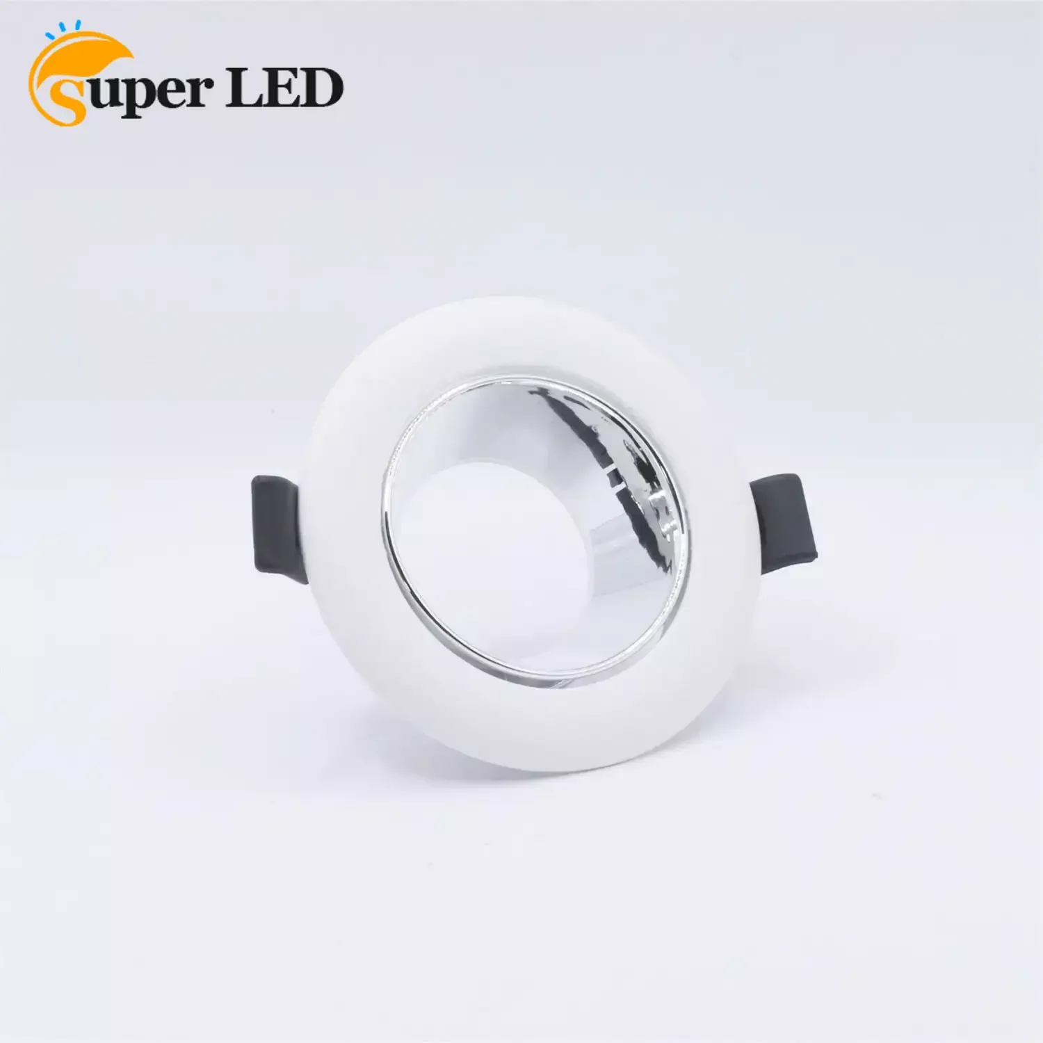 Recessed Light Ceiling Installation Ring Spot Frame Rotatable White Shell Silver Lining