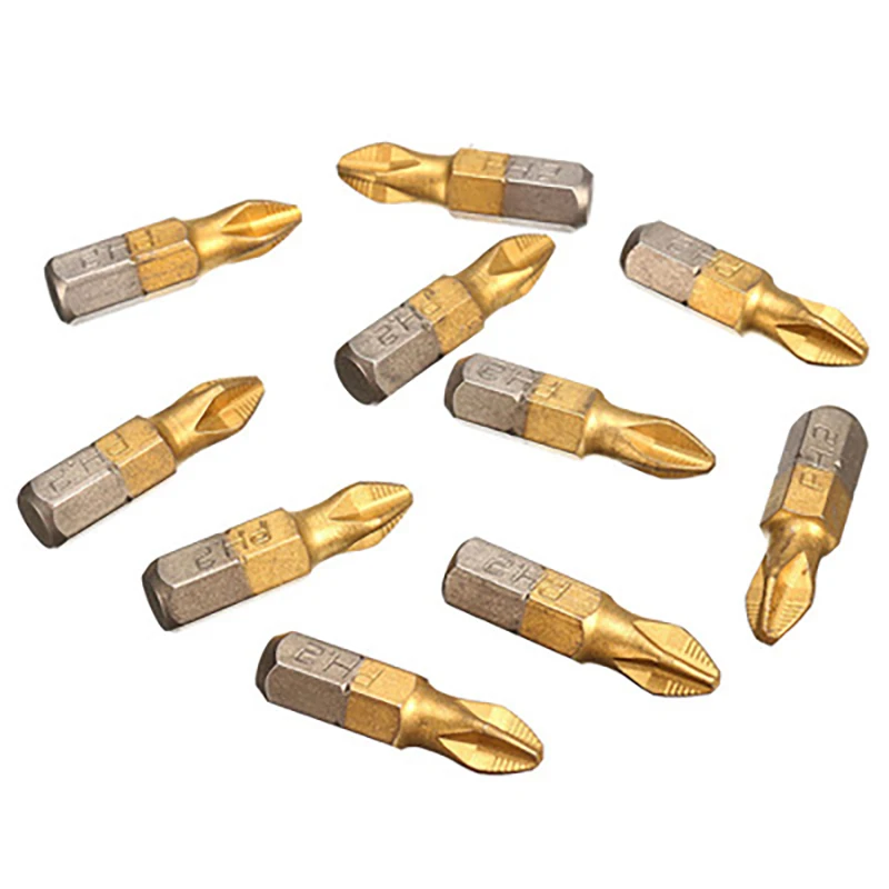 5/10pcs Anti Slip PH2 Screwdriver Titanium Coated Cross Head Philips Electric Screw Driver Bits Set Power Tool Hand Tools