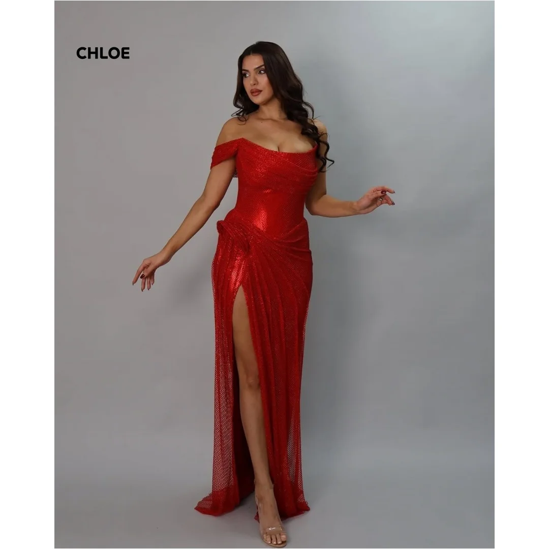 

Off the Shoulders Evening Dresses Woman Elegant Party Dresses 2025 Woman Luxury Line A Custom Made Robe Soiree Sleeveless Prom