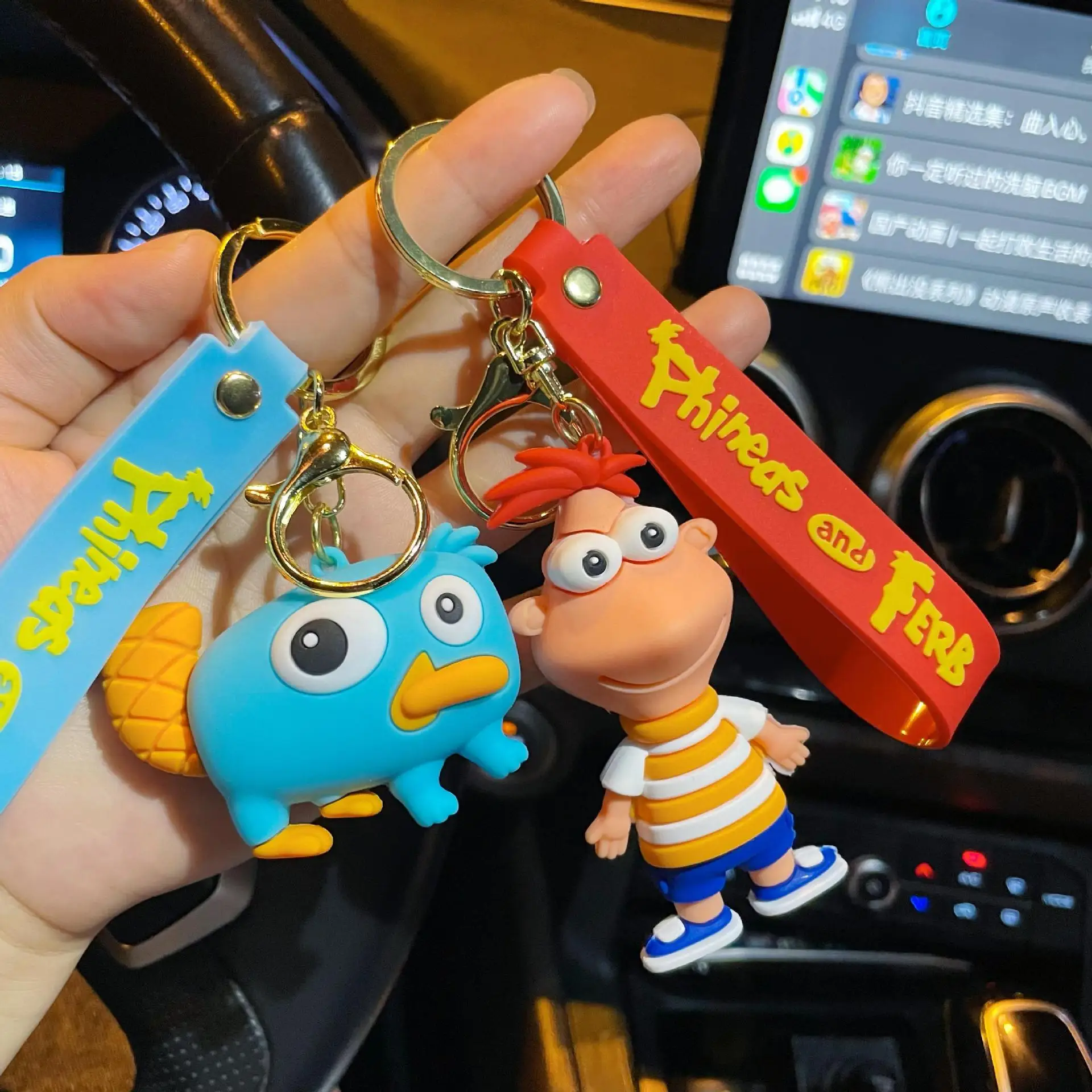 Disney Phineas e Ferb Anime Phineas Ferb sidro The Platypus PVC Figure portachiavi borsa portachiavi accessori giocattoli regali di compleanno