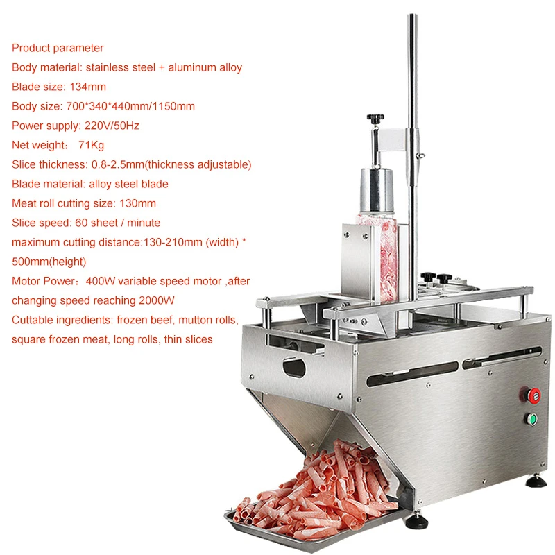 Meat Roll Slicer for Commercial Electric Meat Slicer for Automatic Meat Planer for Hot Pot Slicer for Desktop