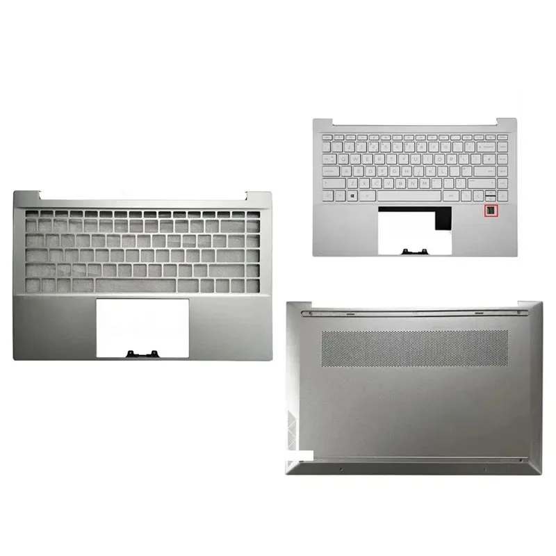 

New For Pavilion 14-DV TPN-Q244 Palm Rest/Bottom Cover/Hinge Silver Top Cover