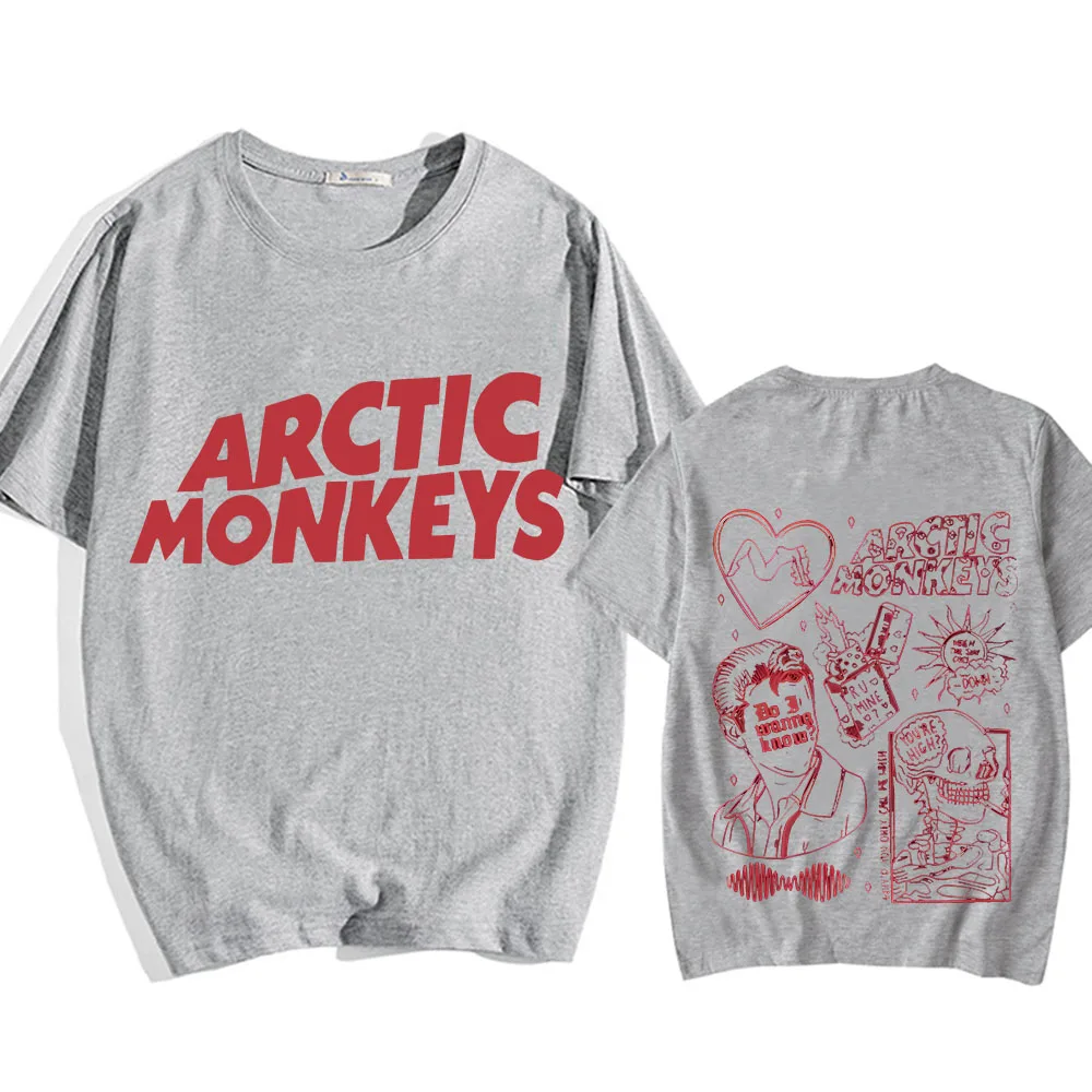 Retro Arctic Monkeye T-shirts Letter Printing Korean Style Casual Tee-shirt Short Sleeve Unisex Round Neck Tshirt Summer Clothes image 5