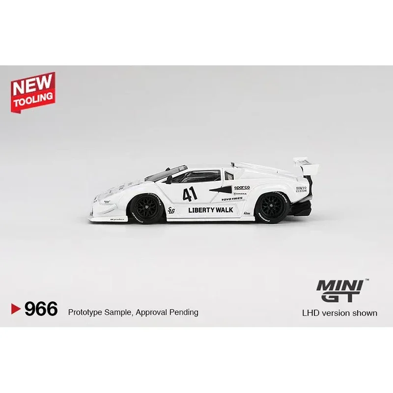 PreSale MINIGT 966 1:64 LBWK Lamborghini Countach White 2024 Diecast Model Collection Toys