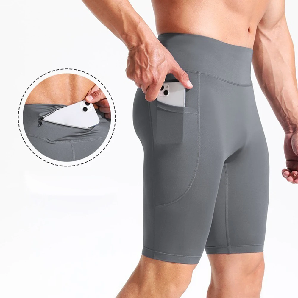 Men's 5XL Training Shorts High Elasticity Quick Dry Sports Leggings for Running Cycling and Gym High Waist Design