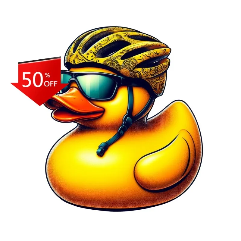 Rubber Duck Sticker Bike Pedal Mountain Exercise Marathon Self-Adhesive Waterproof Car Accessories Decal