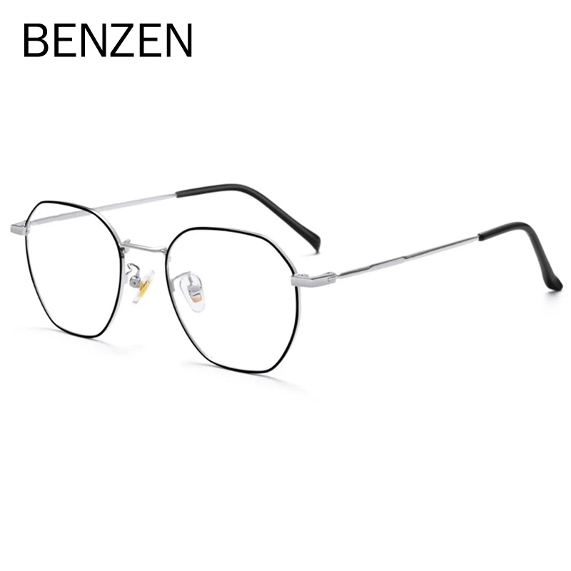 

BENZEN Titanium Prescription Glasses Frame Women New Retro Round Optical Eyeglasses Men's Vintage Myopia Eyewear 5877