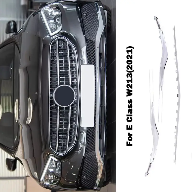 

For Mercedes Benz E Class W213 A2138852103 A2138852203 A2138851803 Front Bumper Lip Spoiler Fog Lamp Strip Chrome Chromium Trim