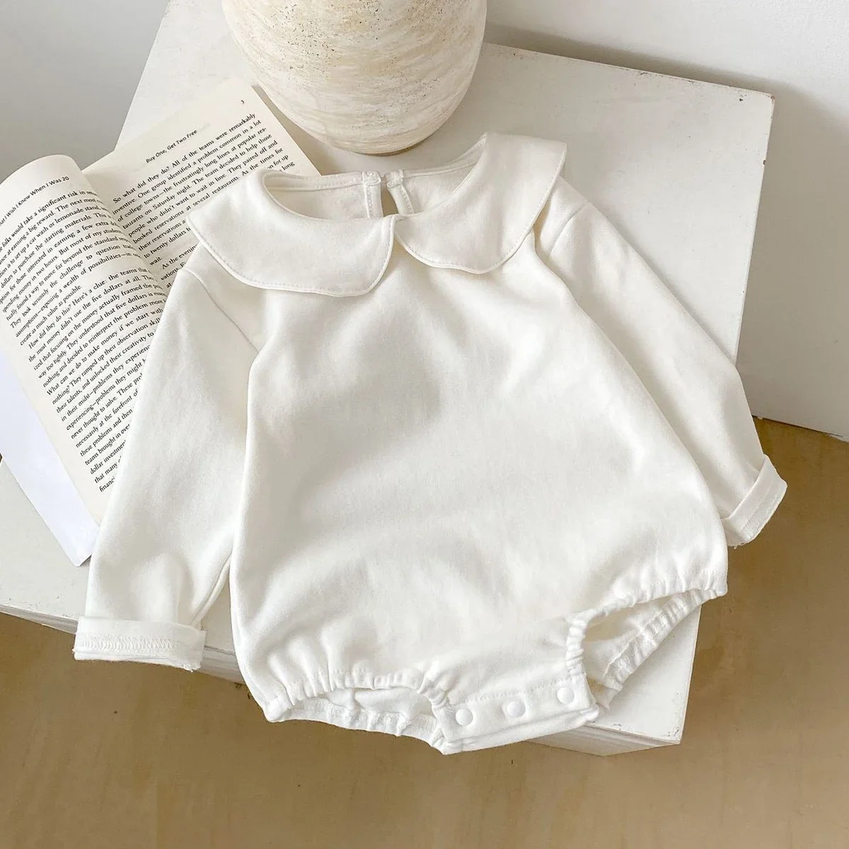 

Осенняя новая мода, универсальный треугольный ползунок с длинными рукавами для младенцев и девочек, кукольная шея с длинными рукавами, треугольная милая